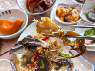 South Korea food. Soy Sauce Marinated Crab