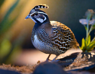 Close up of a beautiful quail