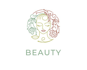 natural beauty Woman face logo icon vector design illustration best for cosmetics, beauty, salon, health and spa, fashion themes.