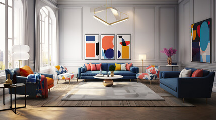 Modern interior. Art Home. Generative AI