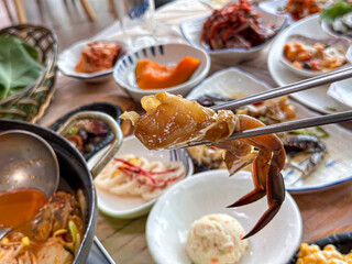 South Korea food. Soy Sauce Marinated Crab
