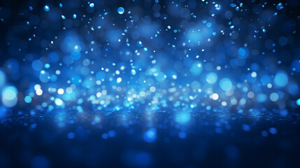 defocused abstract Dark blue and glow particle light background bokeh effect wallpaper