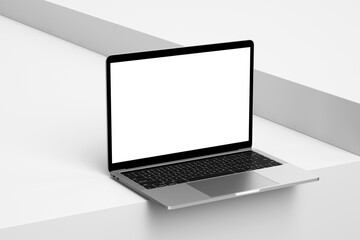 Realistic laptop blank screen mockup