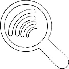  Magnifying glass icon with wifi connection design decoration.