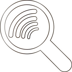  Magnifying glass icon with wifi connection design decoration.
