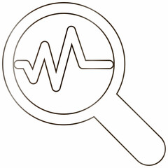  Magnifying glass icon with diagram design decoration.