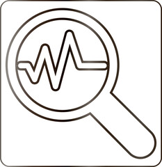  Magnifying glass icon with diagram design decoration.