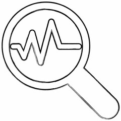  Magnifying glass icon with diagram design decoration.