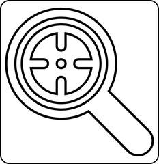  Magnifying glass icon with sight search design decoration.