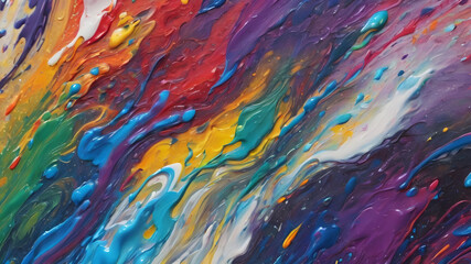 3d Colourful rainbow artistic oil artwork painting for background and wallpaper