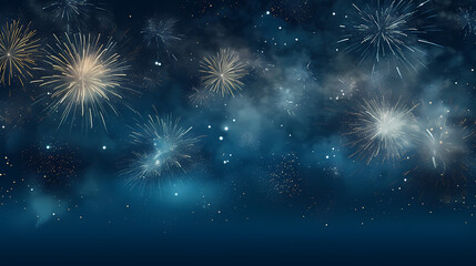 Beautiful fireworks background at night for holiday decoration