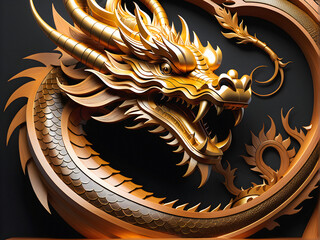 Futuristic Harmony: Chinese Digital Dragon – A Visually Stunning Illustration Celebrating the Chinese New Year Symbol. generative AI