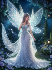 A photo of a very beautiful fairy in a garden Generative AI