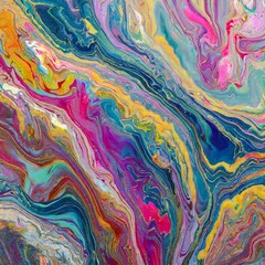 Marble Magic Unveiled: Fine and Intricate Flows of Colorful Paint
