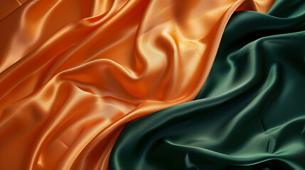 Obraz premium Burnt Orange and Hunter Green silk background
