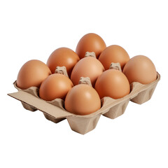 High-quality PNG of eggs in a carton, ideal for versatile use in designs due to the transparent background.