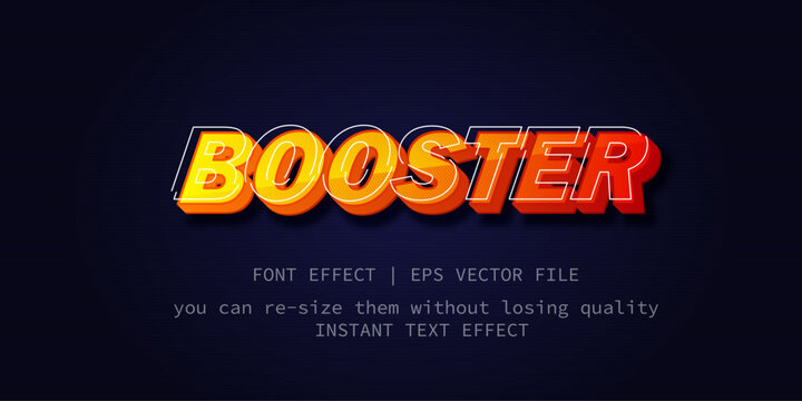 3D Editable Booster Text Effect Design.