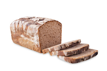 Rye bread on a white isolated background