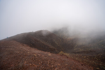Etna volcano, cloudy day