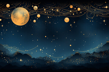 night sky and moon