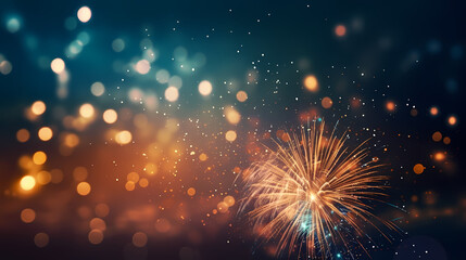 Obraz premium Fireworks background for celebration, holiday celebration concept