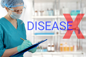 Disease X. Concept of health care, clinical diagnostics, laboratory tests, analysis