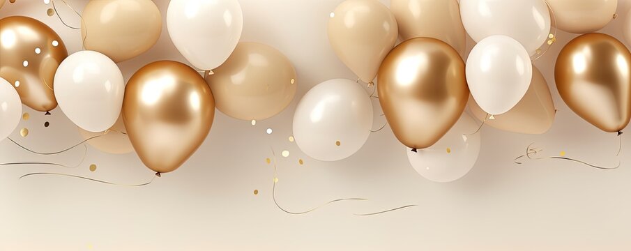 gold white transparent balloon confetti background for graduation birthday happy new year opening sale