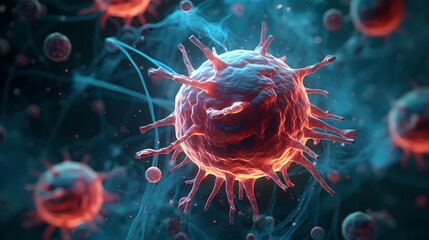 Obraz premium Nervous system, central nervous cells of the brain, neuroscience background