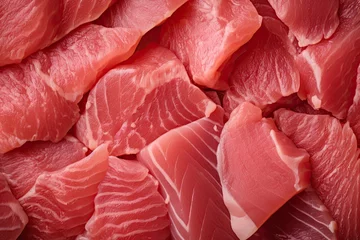  sliced tuna raw meat texture background © Iryna