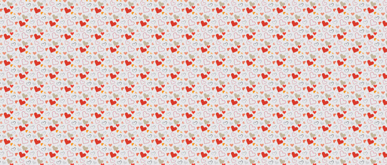 love heart seamless pattern illustration. Valentine's day holiday backdrop texture, romantic wedding design.
