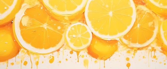 An energetic blend of lemon and orange hues forms a bright and abstract background, ideal for a sales extravaganza or lively party. - obrazy, fototapety, plakaty