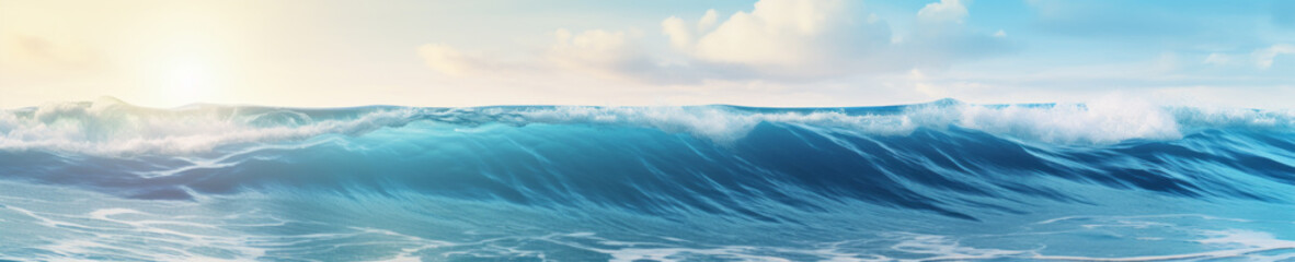 Abstract background with sea wave, web site header or footer template