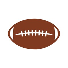 Football clip art design on plain white transparent isolated background for card, shirt, hoodie, sweatshirt, apparel, card, tag, mug, icon, poster or badge