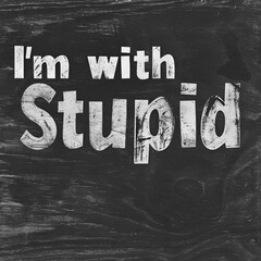 Blackboard Style 'I'm with Stupid' Graphic