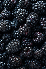Full frame image of fresh blackberries - Generative AI