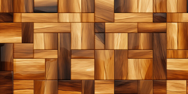 Polished wooden surface with rectangles background texture pattern