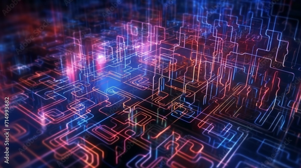 Poster Digital abstract background Can be used for technology Ai Generative