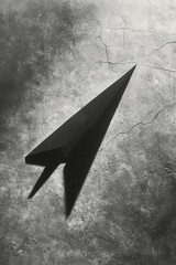 A portrayal of three paper airplanes arranged in a perfect triangle against a monochromatic backdrop,