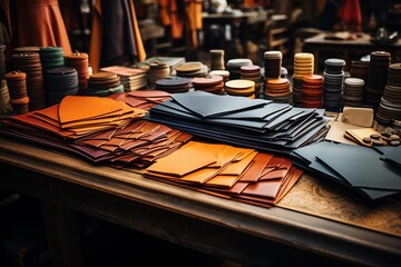 Leather craftsman's work desk, Leather craft or leather working