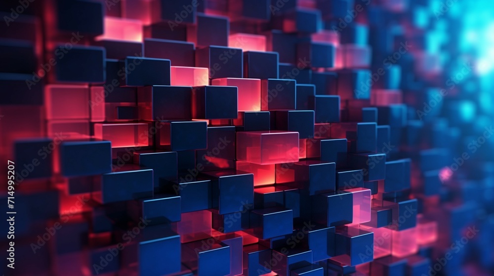 Poster digital abstract background technology used ai generative