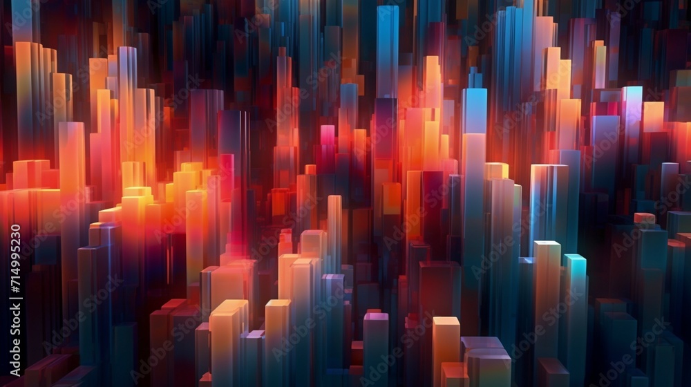 Poster digital abstract background technology used ai generative