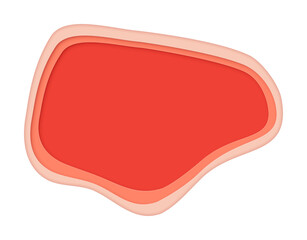 Abstract Freeform Shapes 3D Layered Border with Shadow, Frame Paper Cut Style