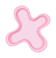 Abstract Freeform Shapes 3D Layered Border with Shadow, Frame Paper Cut Style