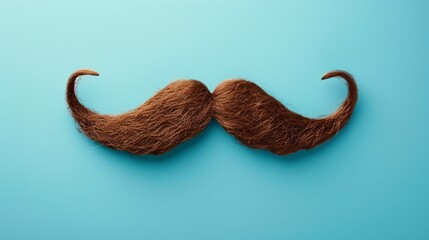 Fototapeta premium Two fake mustaches on a blue background Generative AI