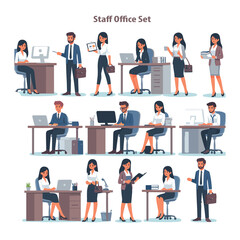 business man and business women character flat vector worker