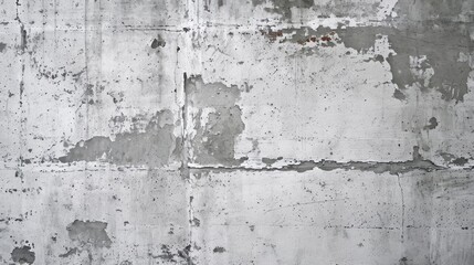 Obraz premium Textured gray concrete wall with distressed white paint and black marks