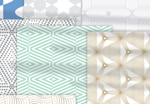 Pastel Colored Simple Geometric Seamless Pattern Collection