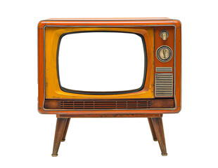vintage tv set isolated on transparent background, PNG file