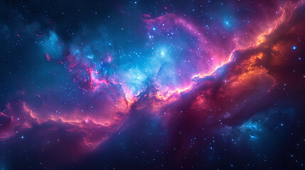 The background of Cosmos, where bright cosmic nebulae creates a visual feeling of an incredible co - obrazy, fototapety, plakaty