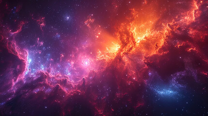 The background of Cosmos, where bright space gases create the impression of an incredible light sh
